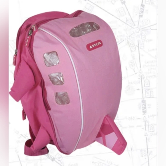 Delta Other - Delta Airlines Pink Kids Backpack Airplane Shaped
